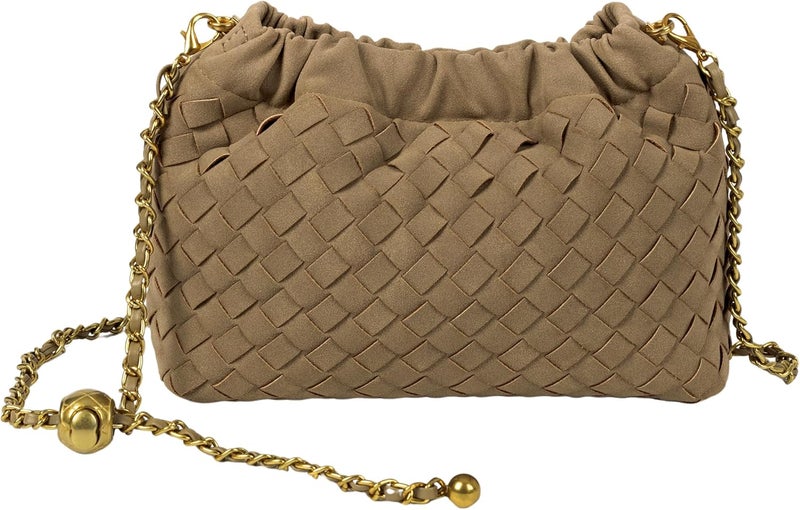Joryin Woven Women's Crossbody Bag & Evening Purse, Trendy Dumpling Clutch & Hobo Cloud Shoulder Bag Trendy Dumpling Clutch - Image 1